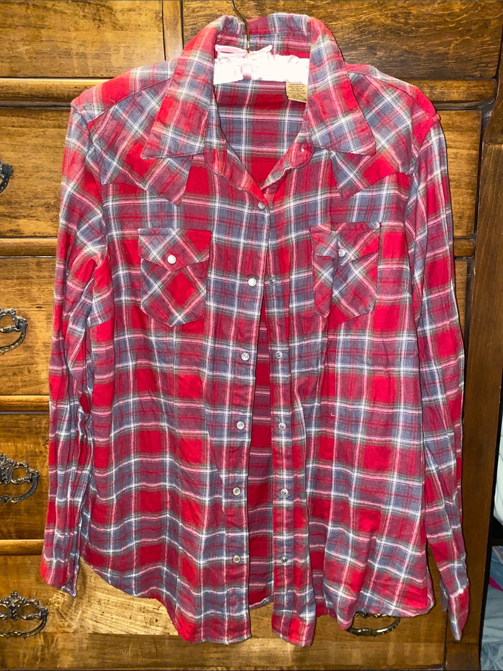 Wrangler Red Plaid Button-Down Shirt